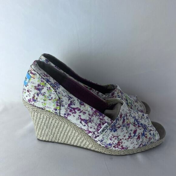 TOMS Women's Floral Open Toe Wedges Women's Size 10  Heels - Picture 2 of 7
